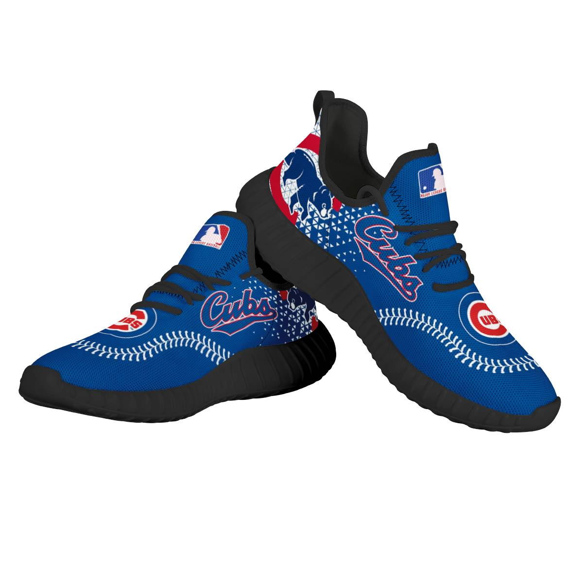 Women's Chicago Cubs Mesh Knit Sneakers/Shoes 004